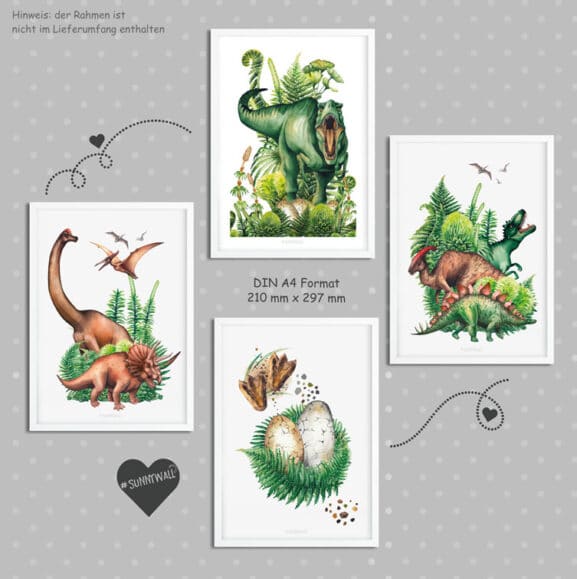 Dinosaurier Poster Kollektion A4